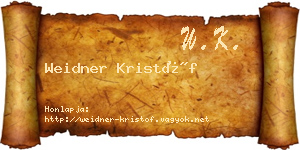Weidner Kristóf névjegykártya